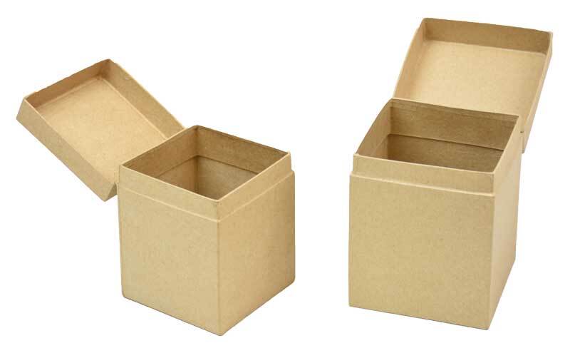 Boîtes en papier mâché - 2 pces, 10 + 9 cm