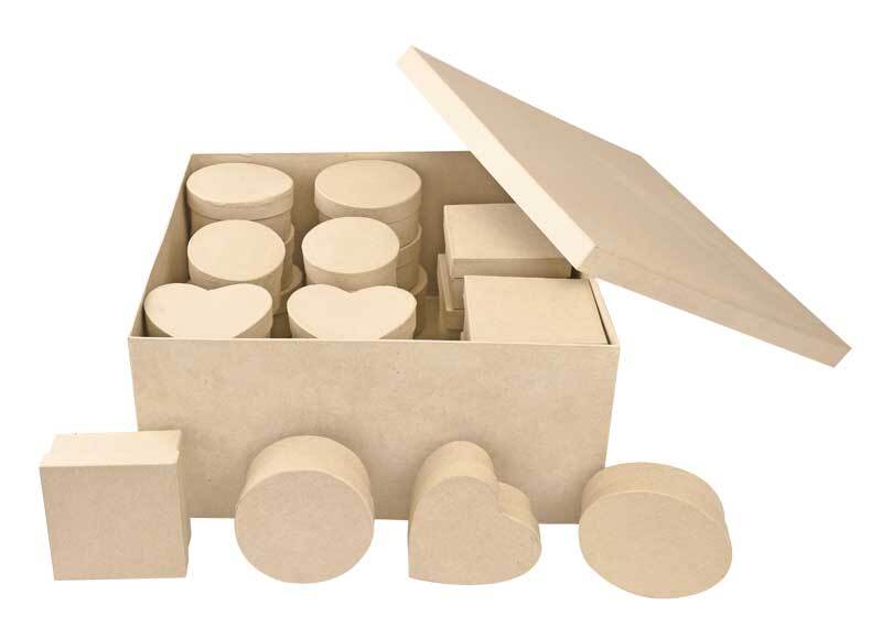 Pappmache Boxen Set, 4 Designs