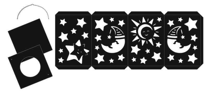 Lampion knutselset, zon, maan & sterren