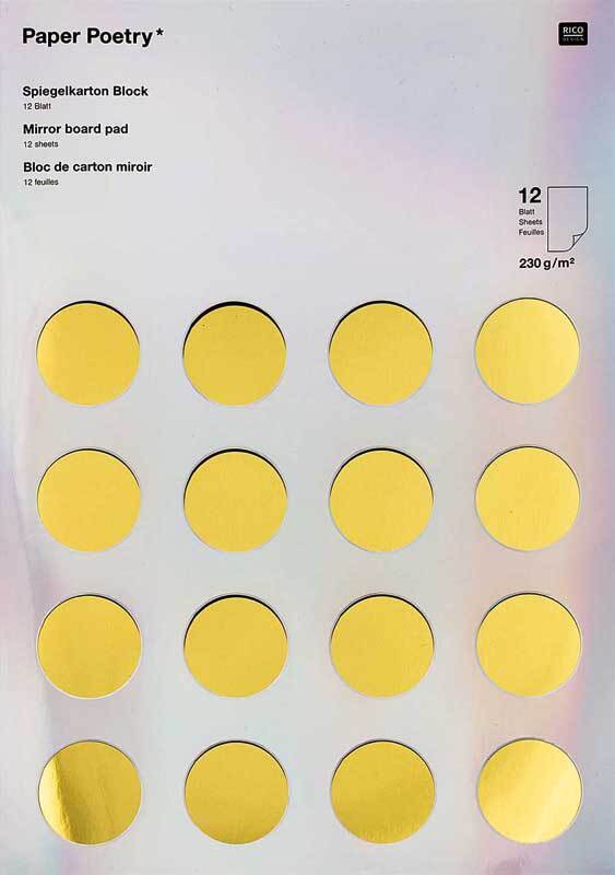 Spiegelkarton Block - gold & silber, 12 Blatt