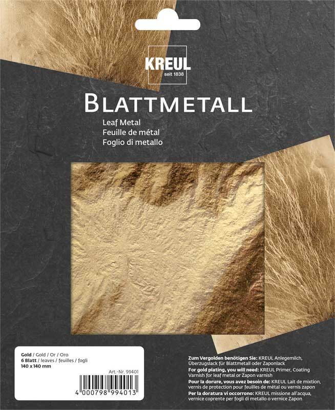 Blattmetall 14 x 14 cm - 6 Blatt, gold