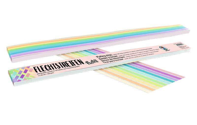 Papierstreifen pastell - 1 x 50 cm, 200 Stk.