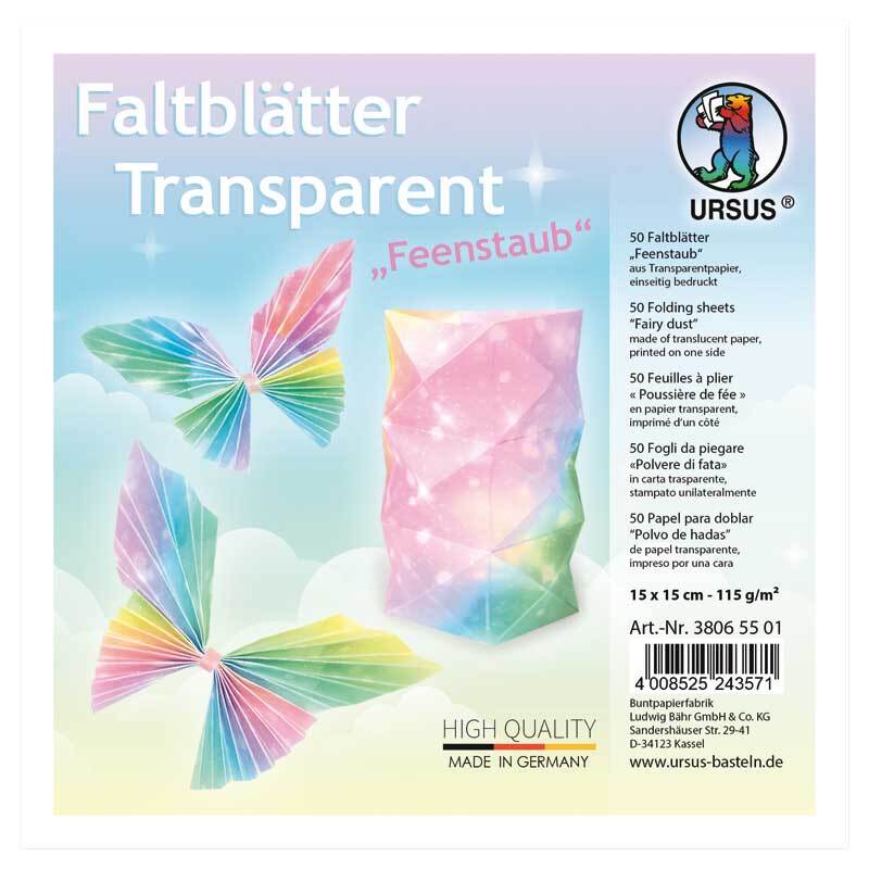 Faltbl&#xE4;tter transparent - 15 x 15 cm, Feenstaub