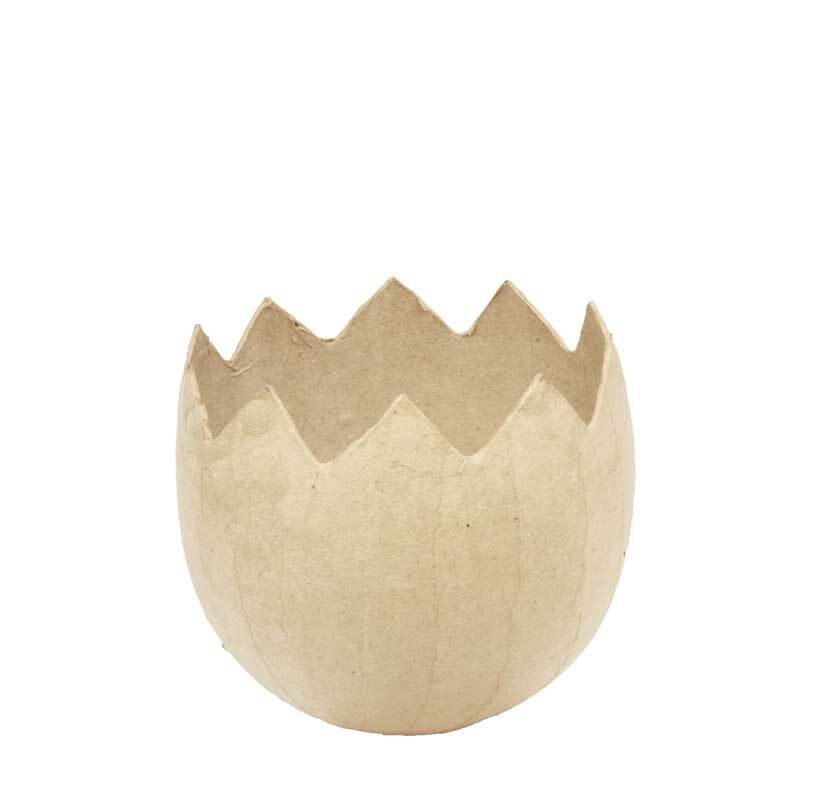 Papier maché eierschaal, Ø ca. 7,5 cm