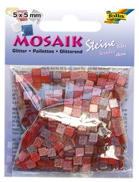Mosaik Glitter Mix - 5 x 5 mm, pink