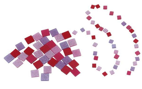 Mosaik Glitter Mix - 10 x 10 mm, pink