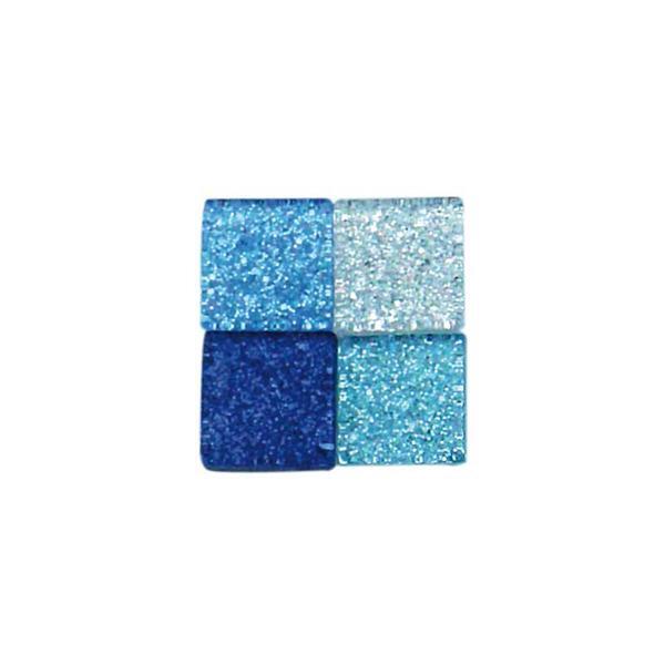 Mosaïque mélange pailletée - 5 x 5 mm, bleu