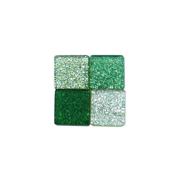 Mosaik Glitter Mix - 5 x 5 mm, gr&#xFC;n