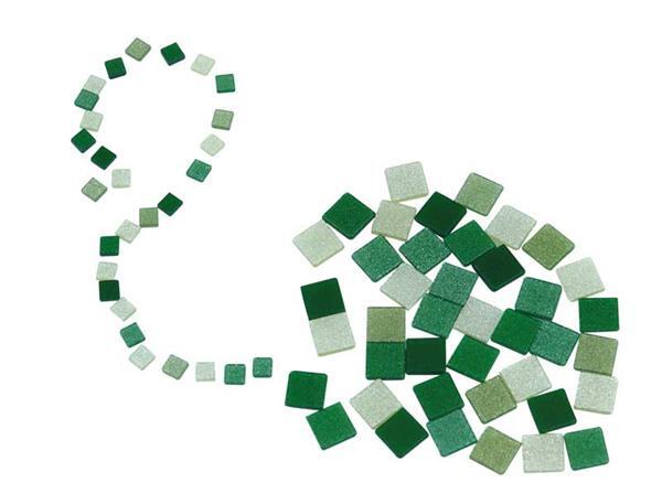 Mosaik Glitter Mix - 10 x 10 mm, grün