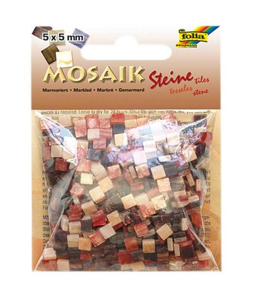 Mosaik Marmorierter Mix - 5 x 5 mm, braun