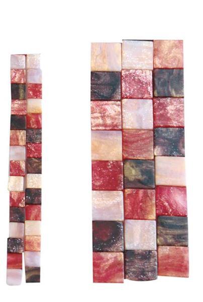 Mosaik Marmorierter Mix - 5 x 5 mm, rot
