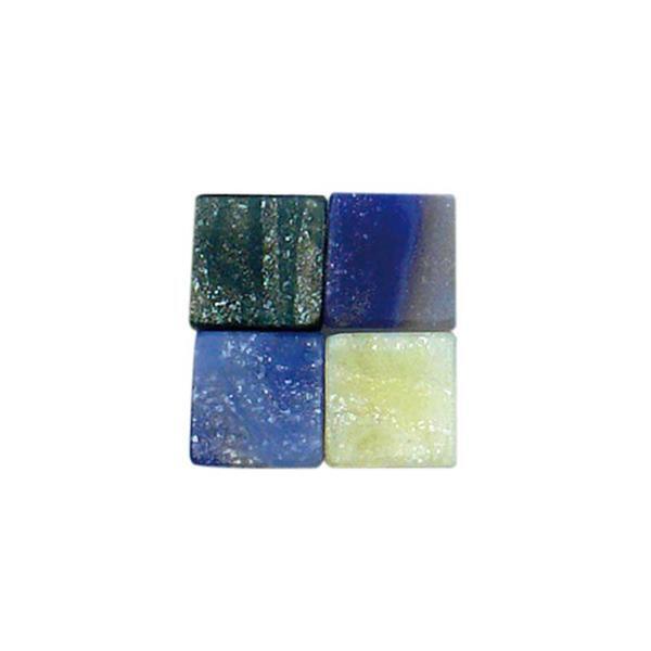 Moza&#xEF;ek gemarmerde mix - 5 x 5 mm, blauw
