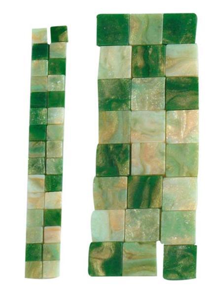 Mosaik Marmorierter Mix - 10 x 10 mm, grün