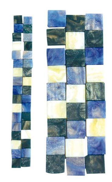 Mosaik Marmorierter Mix - 10 x 10 mm, blau