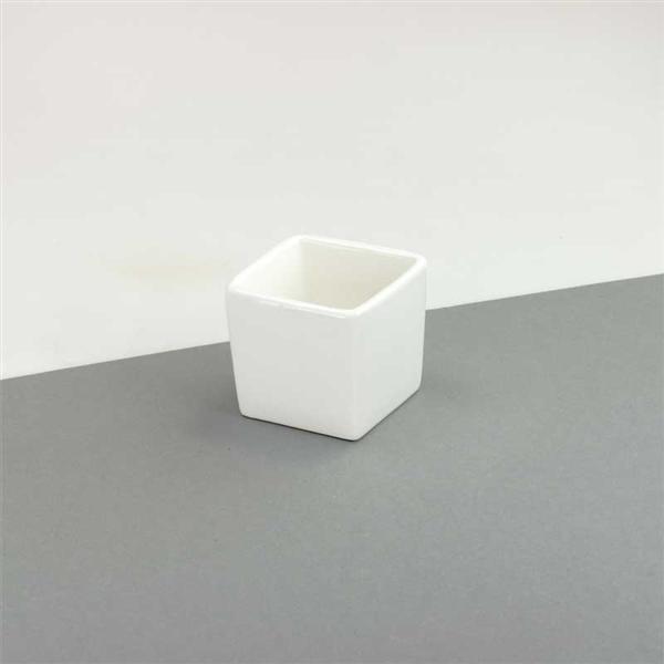 Pot carr&#xE9; porcelaine, env. 6 cm
