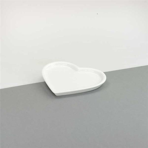 Assiette porcelaine - c&#x153;ur, 9,5 x 12 cm