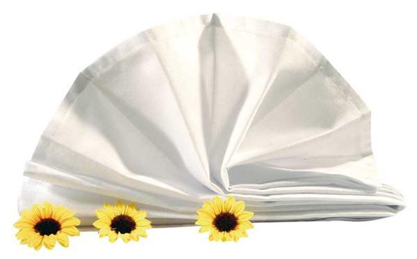 Serviette en tissu - blanc, env. 40 x 40 cm