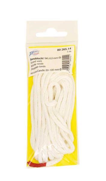 M&#xE8;ches rondes pour moules bougies - &#xD8; 4 mm, 3 m