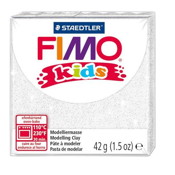 Fimo kids - 42 g, glitter wei&#xDF;