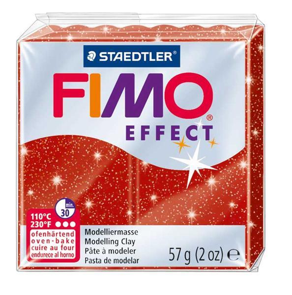 Fimo Soft glitter - 57 g, rood