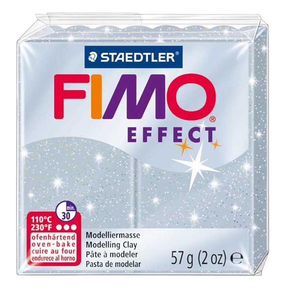 Fimo Soft pailleté - 57 g, argent