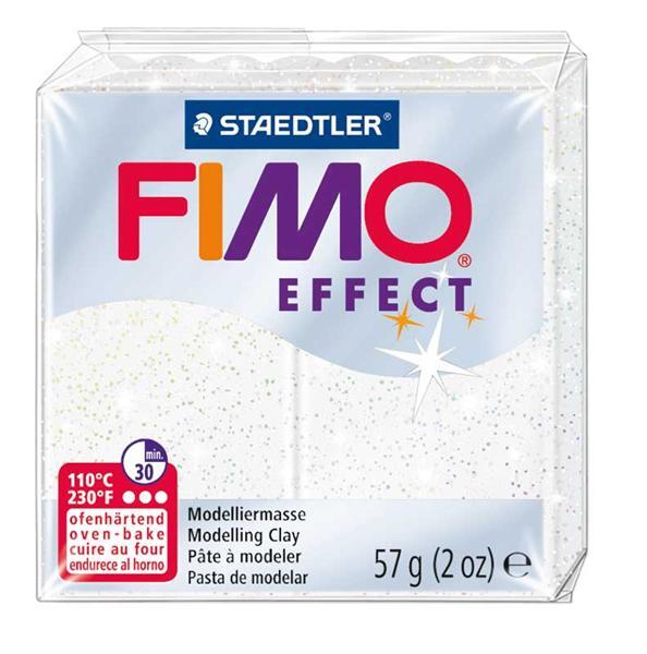 Fimo Soft glitter - 57 g, weiß