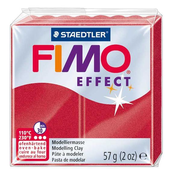 Fimo Soft metallic - 57 g, robijnrood
