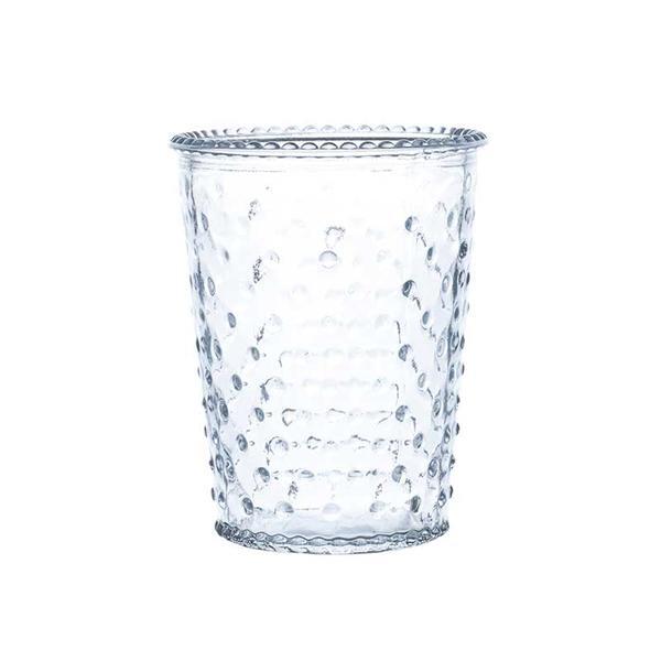 Vase en verre conique - avec points, 12 cm