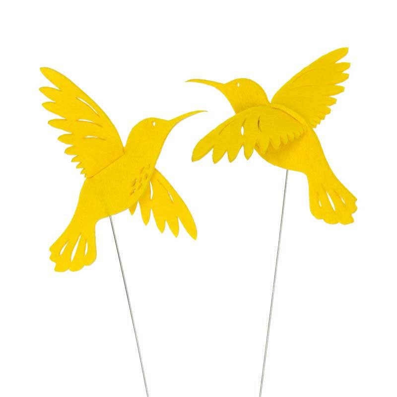 Filz Drahtstecker - Kolibri, lemon