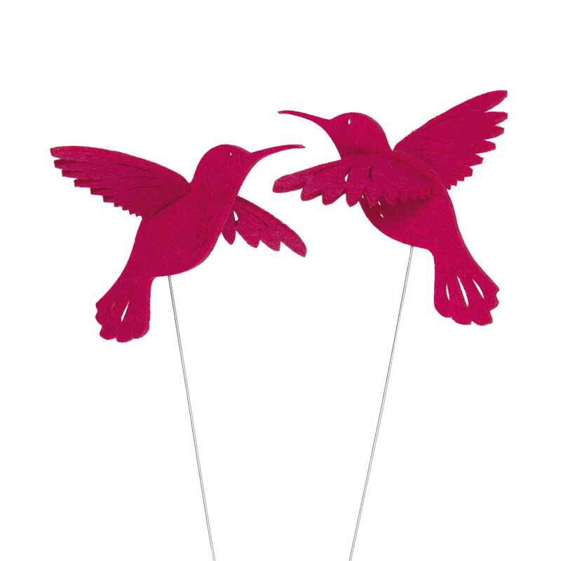 Filz Drahtstecker - Kolibri, pink