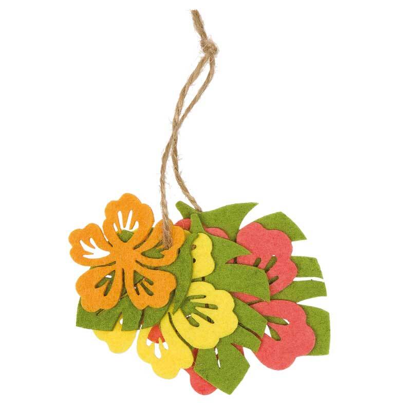 Filzsortiment - Blumen/Blätter, orange-grün