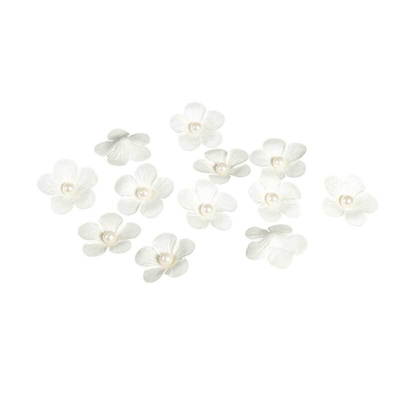 Fleurs en papier - Ø 4 cm, crème