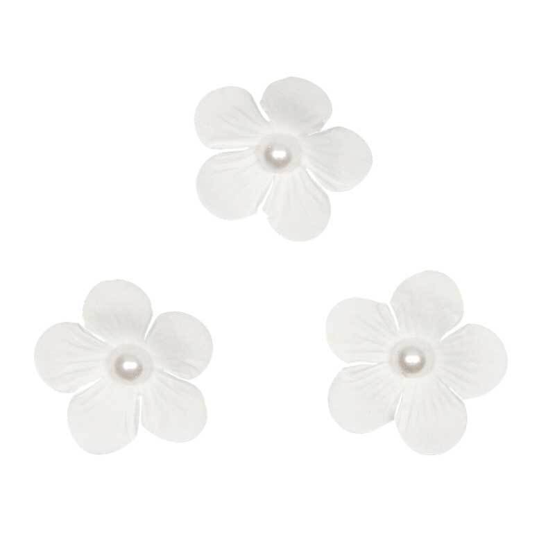 Fleurs en papier - &#xD8; 4 cm, blanc