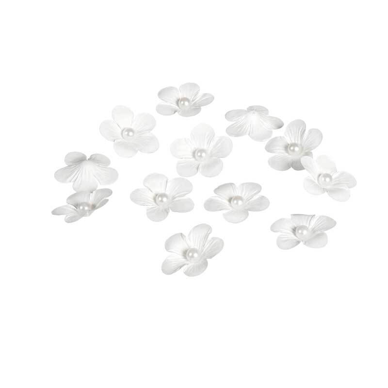 Fleurs en papier - Ø 4 cm, blanc