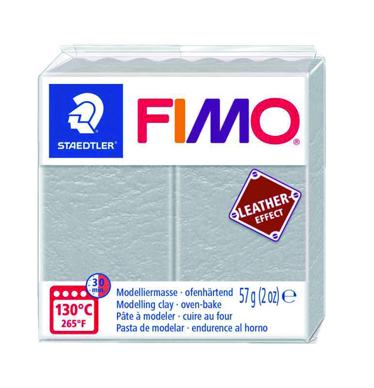 Fimo Leather effect - 57 g, duivengrijs