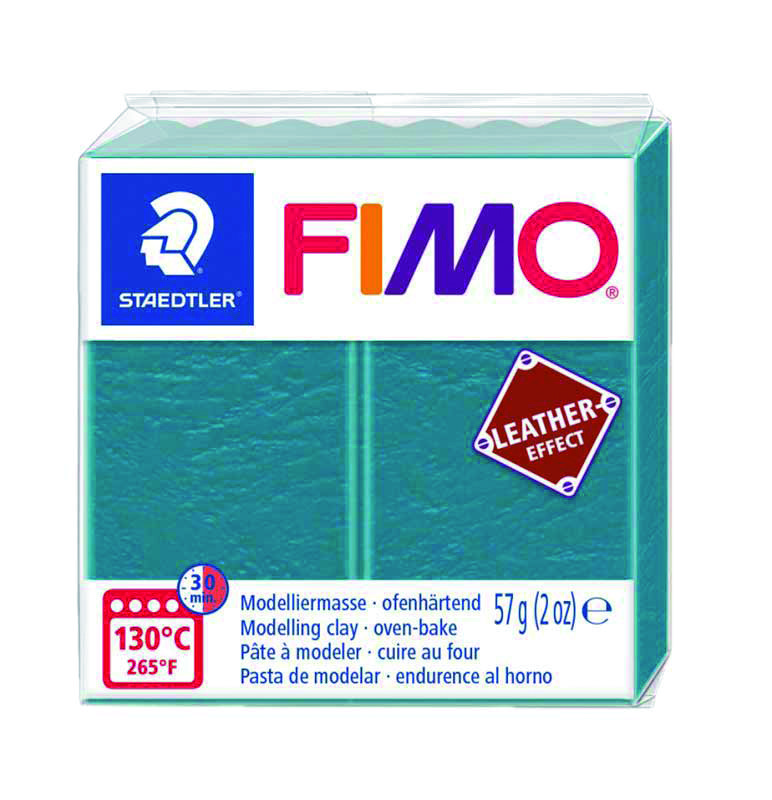 Fimo Leather effect - 57 g, lagune groen