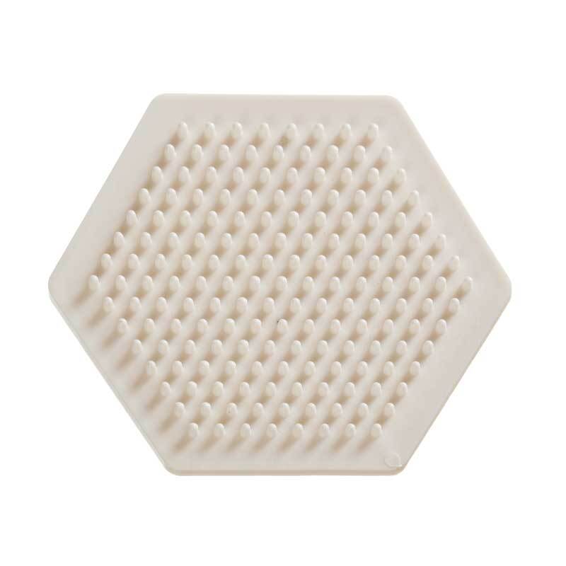 Bio strijkkralenbordje - hexagon, 9 cm