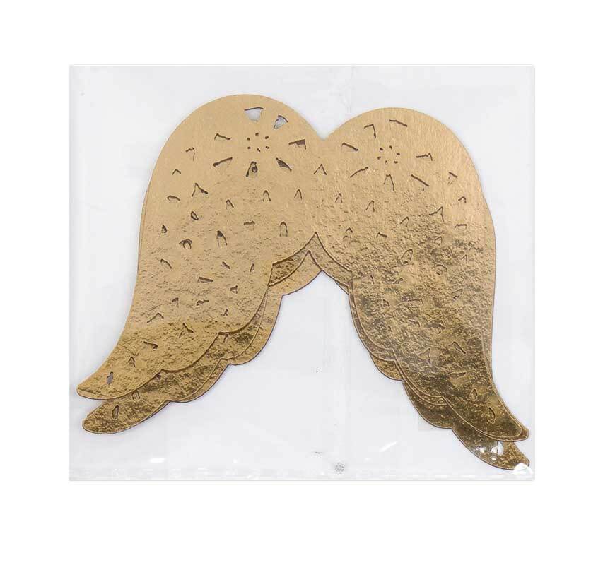 Engel vleugels papier, 7 x 5 cm, goud