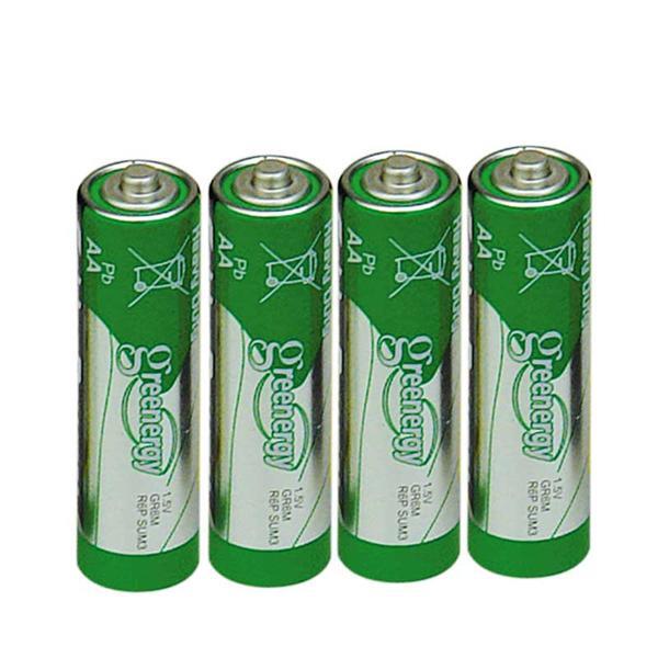 Zink koolstof batterij 1,5 V, penlite AA,4 st.
