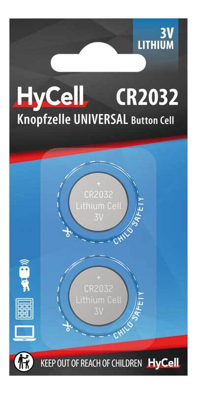 Batterie 3 V Knopfzelle - CR2032, 2 Stk.