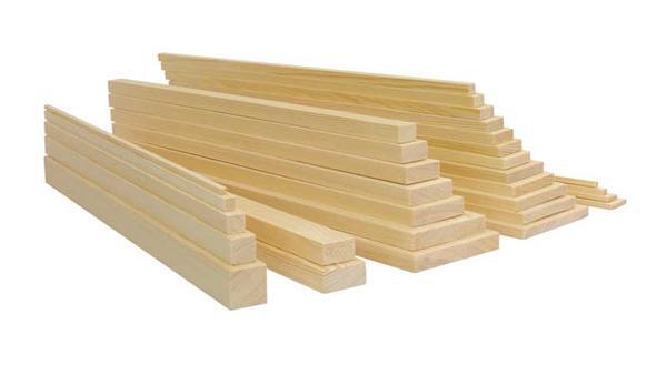 Holzleiste Kiefer 50 cm, 0,5 x 0,5 cm