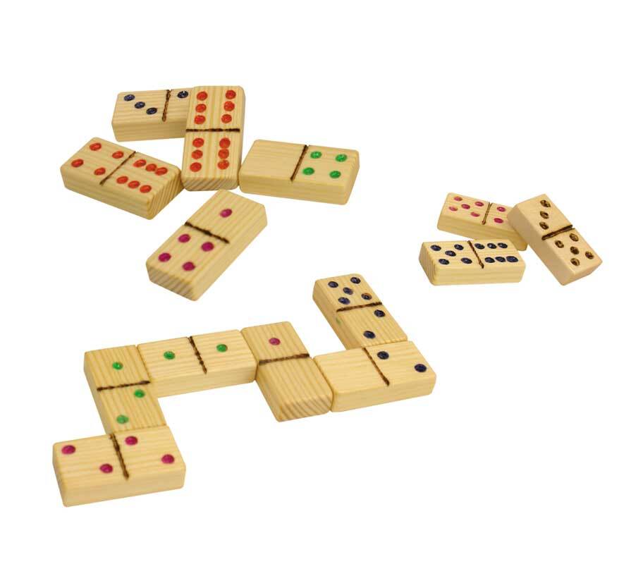 Dominoplättchen blanko Holz - 3 x 6 x 0,4 cm, 28 