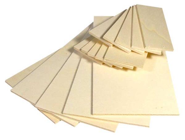 Domino plankjes populier triplex ca.4 mm, 10x20 cm
