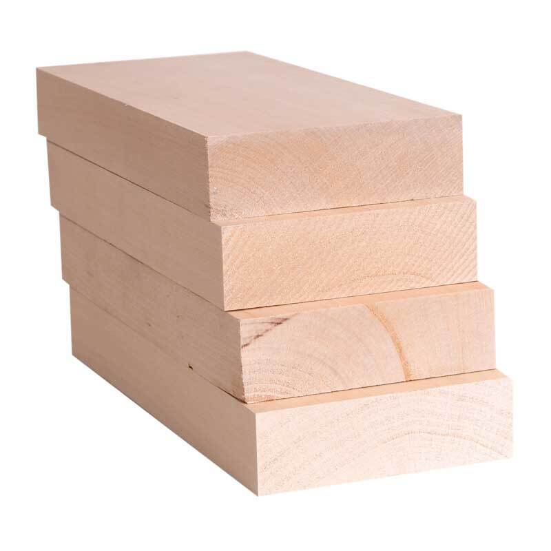 Houtsnijblokken van lindenhout 4 st., 220x100x30