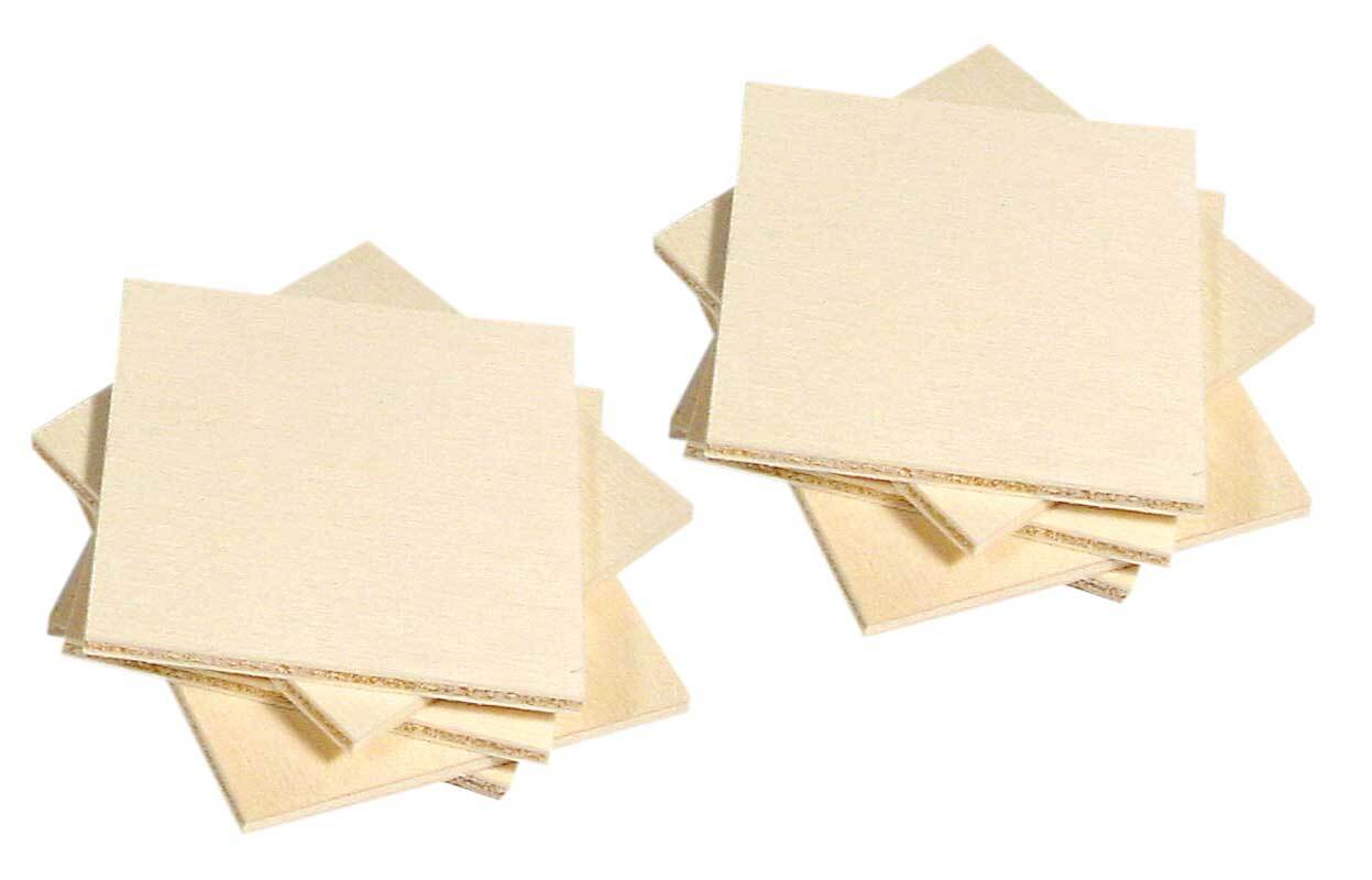 Memoryplättchen blanko Holz - 10 x 10 x 0,4 cm, 2
