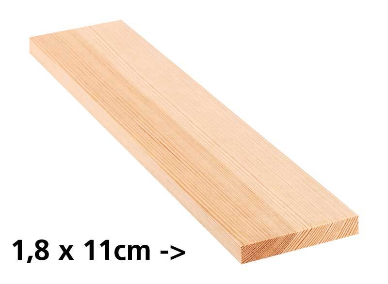 Grenen plank - 10 cm, 1,8 x 11 cm