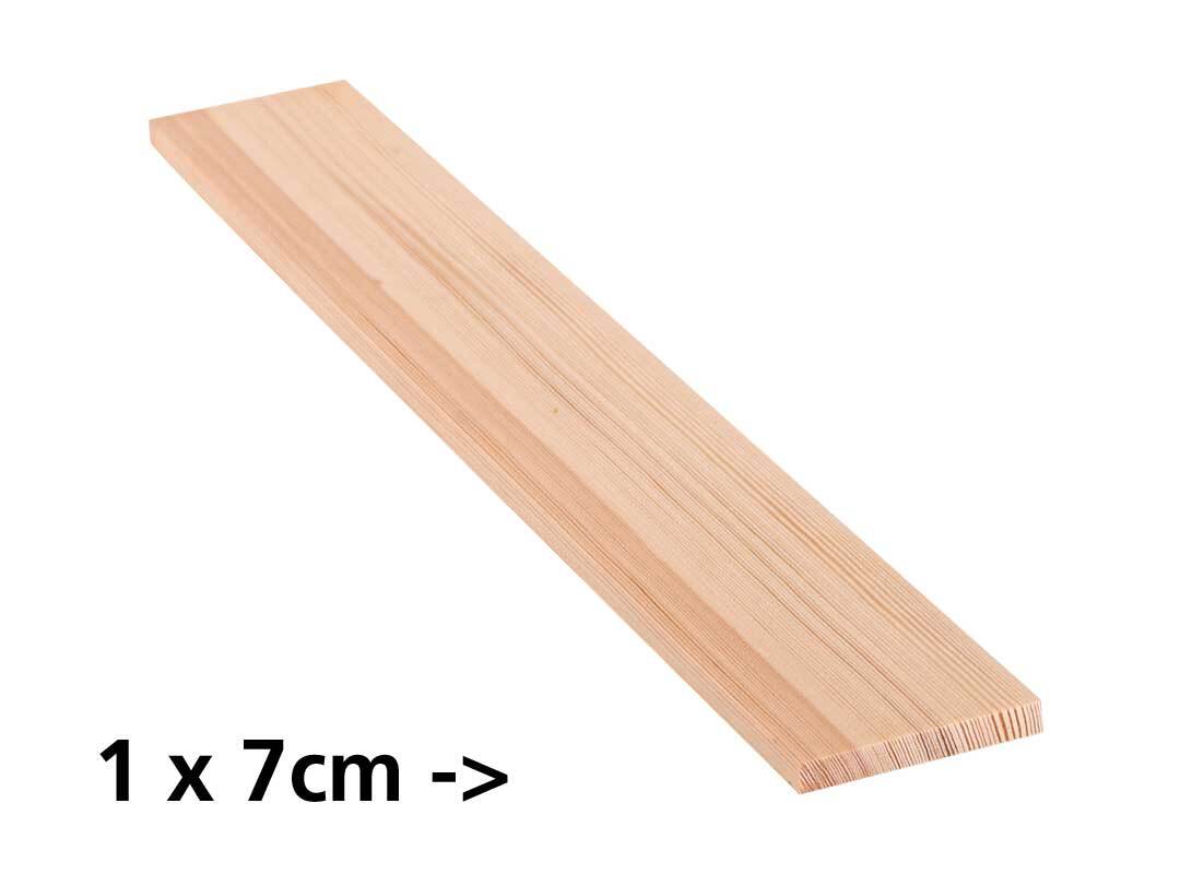 Grenen plank - 10 cm, 1 x 7 cm