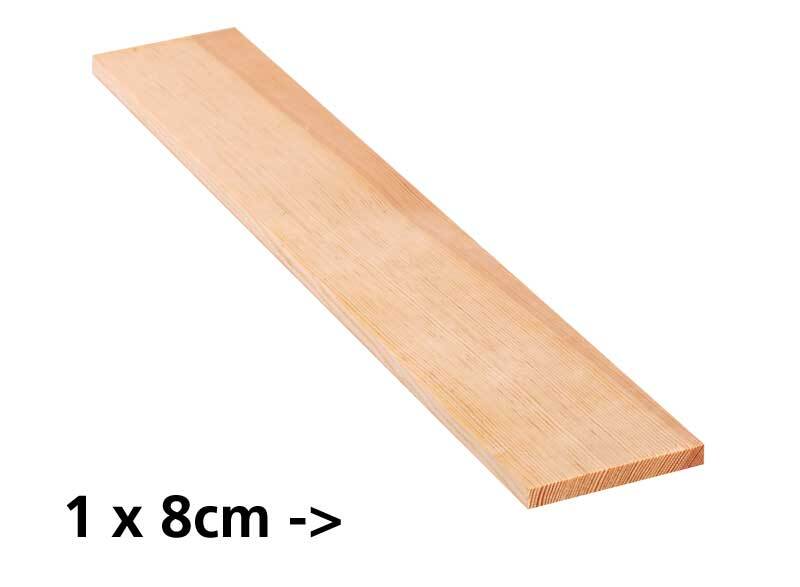Grenen plank - 10 cm, 1 x 8 cm