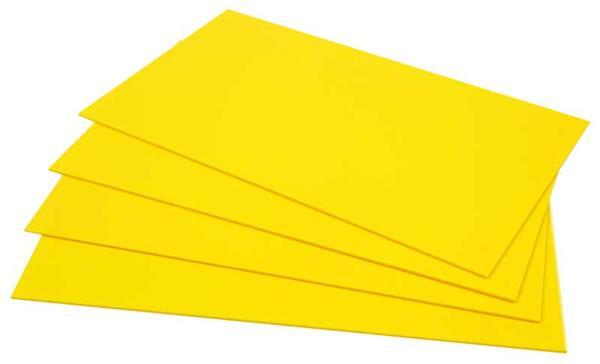 Polystyrène jaune - 2 mm, 24,5 x 24,5 cm