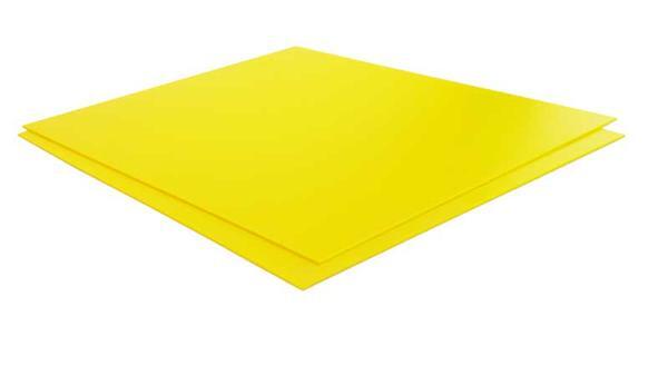 Polystyrol gelb - 2 mm, 24,5 x 14,5 cm